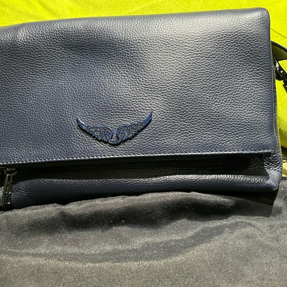 Zadig and Voltaire Rocky Bag Navy Blue Leather Used once! - Picture 3 of 9